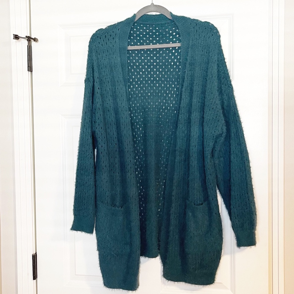 Teal Amazon Cardigan, size L